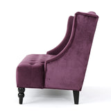 Christopher Knight Home® - Noble House - Leora Modern Glam Tufted Velvet Wingback Loveseat