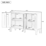 English Elm Simple and Atmospheric Solid Wood Veneer Fraxinus Mandschuric Cabinet With Three Acacia Solid Doors,Adjustable, Suitable For Study, Corridors,and Entrances.