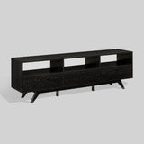 Kela 70" Mid-Century Modern TV Stand with Smart Storage - Sleek Design for TVs Up to 80" - Black