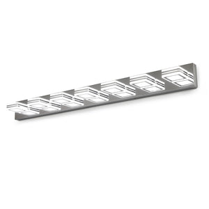 English Elm 45" Modern Chrome 7-Light Led Vanity Light Fixture - Elegant Wall-Mount Design For Bright Bathroom Illumination W2312P374882