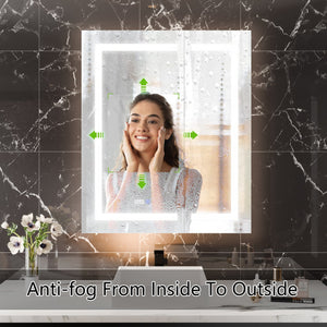 English Elm Smart Led Medicine Cabinet with Anti-fog Mirror Gfci Outlet and Blum Hinges 30x36 W637P382877