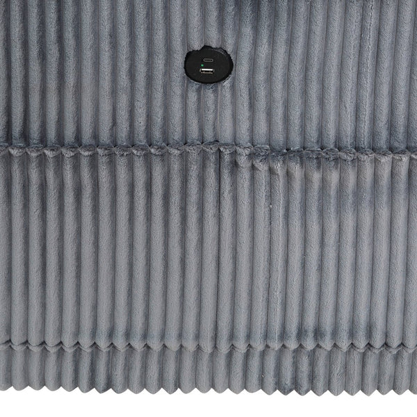 English Elm Modern Armless Chair with Hidden Storage Corduroy Upholstery Modular Accent Seat for Living Rooms Dark Gray 25 L x 31.75 W x 22.5 H B011P206266