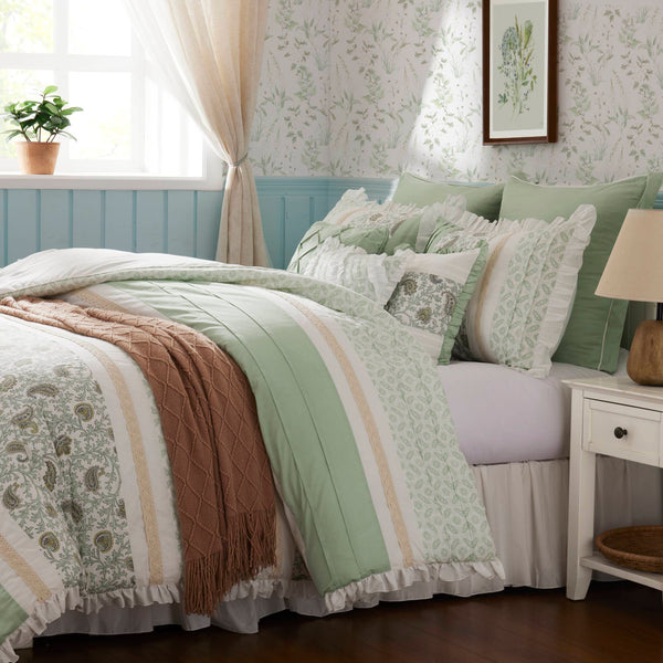 English Elm 9 Piece Cotton Percale Comforter Set For California King – Cozy, Stylish, Easy Care & Layering! B035P294111