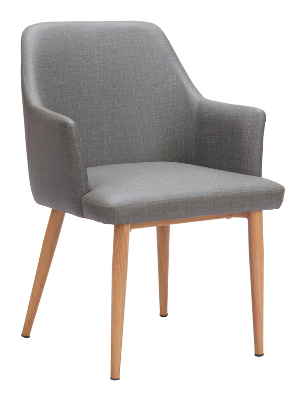 Zuo Modern Wisom Dining Chair Set Of 2 - Elegant Gray Upholstered Chairs For Modern Dining Spaces Gray 40% Polyethylene + 30% Polyurethane + 30% Polyester,Plywood,Ash Wood 110766-zuo-modern