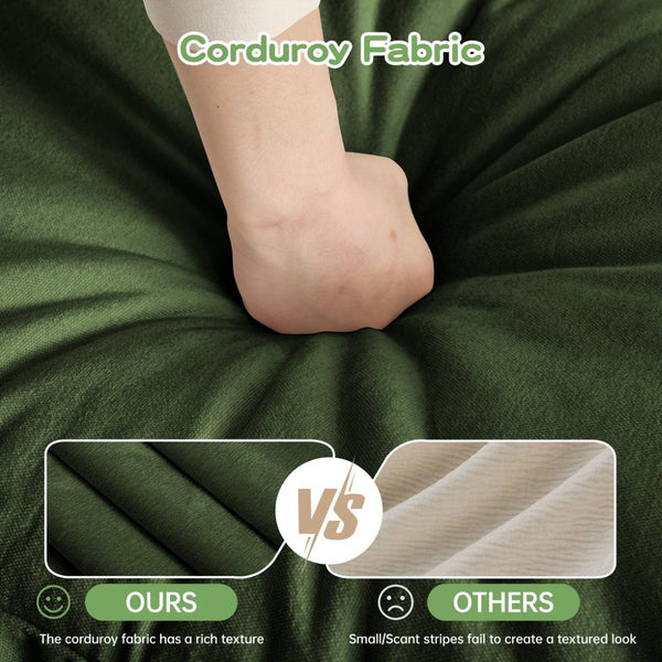 English Elm Slipcovered Sofa 2 Seater With Ottomans - Cozy Chenille Sleeper Sofa For Living Room & Home Theater W3041S00147-GIGA