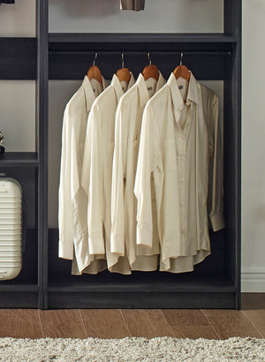 English Elm Monica Grey Walk-in Closet System — Eco E0 Wood & Metal, Water/Heat Resistant, Thick Edgebanding Durable Organizer (79x19x3) B040S00076