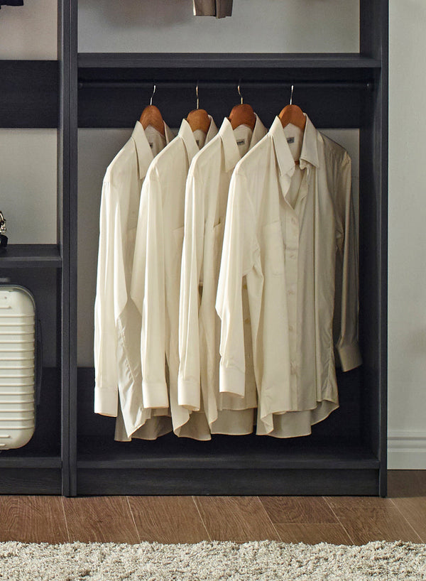 English Elm Monica Grey Walk-in Closet System — Eco E0 Wood & Metal, Water/Heat Resistant, Thick Edgebanding Durable Organizer (79x19x3) B040S00076