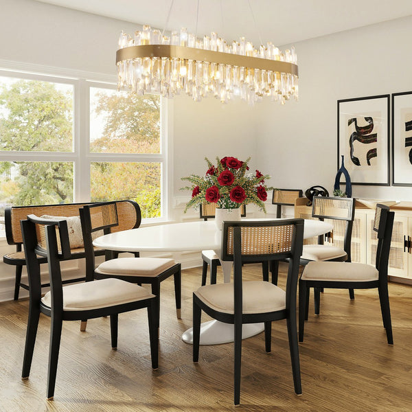 English Elm 36-Inch Modern Luxury Gold Crystal Chandelier with 24 Lights, Adjustable Height, Brass Frame, Elegant Centerpiece W2869P218651