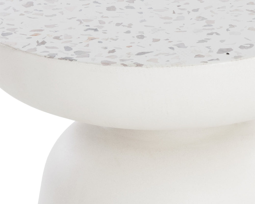 Sunpan LUCIDA Terrazzo End Table - Handcrafted Concrete with Unique Stone Chips for Modern Living Spaces 108991