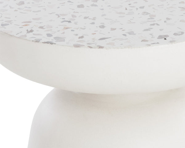 Sunpan LUCIDA Terrazzo End Table - Handcrafted Concrete with Unique Stone Chips for Modern Living Spaces 108991