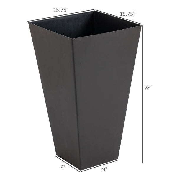 English Elm Outsunny Set Of 3 Tall Planters – 28" Versatile Indoor/Outdoor Flower Pots With Drainage Holes W2225P174479-GIGA