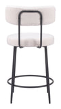 Blanca Counter Stool - Set of 2 Ivory 109739 Zuo Modern