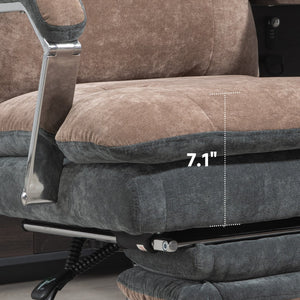 English Elm HOMCOM Big and Tall Office Chair 400 lb Capacity | High-Back Recliner w/ Footrest, Velvet Padded Comfort, Swivel Wheels W2225P200775