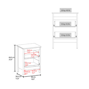 English Elm Schaefferstown Nightstand White – Compact Engineered Wood Nightstand with 2 Smooth-Glide Drawers, Scratch-Resistant Finish (Fits Small Spaces) B092P315567