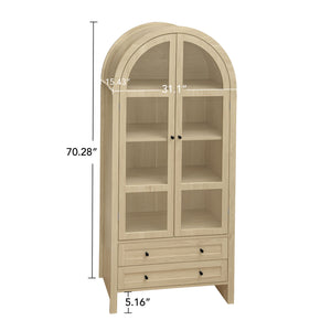 English Elm 70.28" Tall Arched Kitchen Pantry - Stylish Farmhouse Cabinet With Adjustable Shelves For Versatile Storage W688P204443