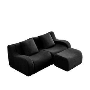 English Elm L-Shaped Teddy Fabric Sofa - Ergonomic 2-Seat Design, No Assembly, Cloud-Like Comfort For Any Room W714S01456