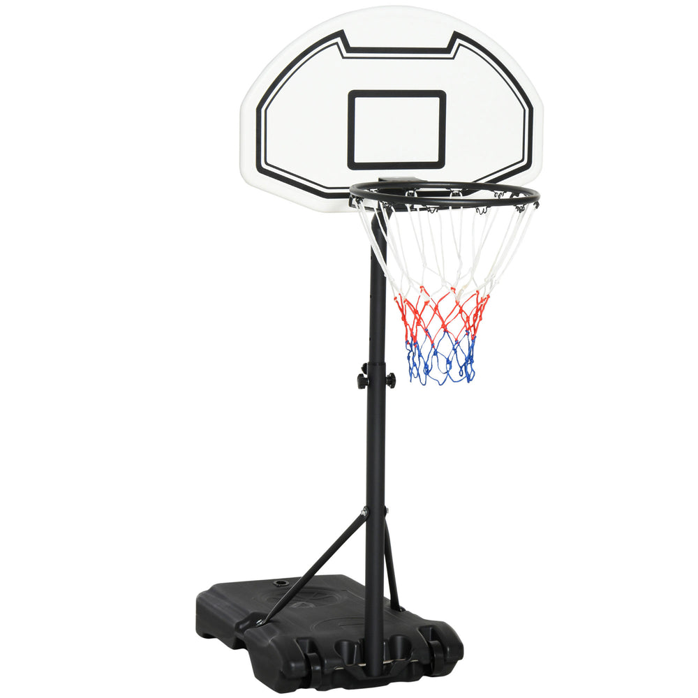 English Elm Aosom Poolside Adjustable Basketball System with Weighted Base and Weather Resistant Net W2225P249724