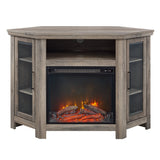 Walker Edison Glass-Door Fireplace TV Stand, Up to 55