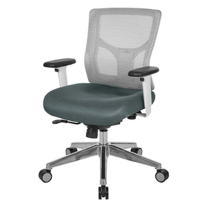 OSP Home Furnishings Progrid® Breathable Mesh Mid Back Office Chair with Lumbar Support and Aluminum Base 95673-2M