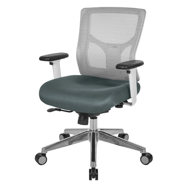 OSP Home Furnishings Progrid® Breathable Mesh Mid Back Office Chair with Lumbar Support and Aluminum Base 95673-2M
