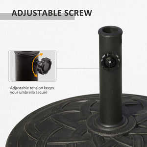 English Elm Round Resin Umbrella Base with Bronze Finish Ornate Pattern for Patio Stability T3971P383451