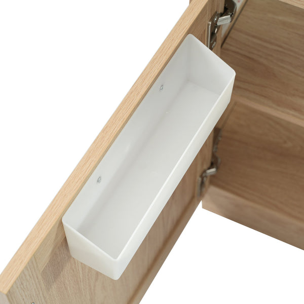 English Elm 18.5" Rustic Bathroom Vanity with Reversible Resin Sink, Wood Grain Melamine, Soft-Close Door, Adjustable Shelf N729P285512N