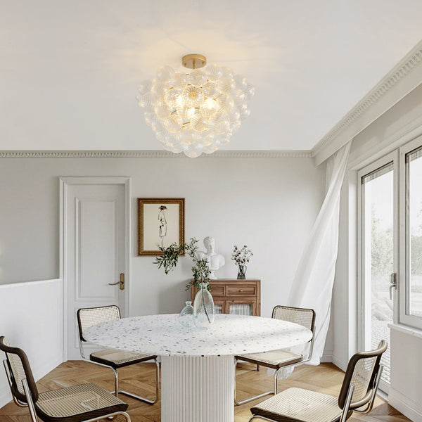 English Elm 20-Inch Gold Ceiling Pendant Light – Modern Clear Glass Globe Fixture For Dining & Living Spaces W1340P251914