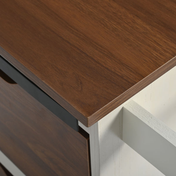 English Elm K&K 55.5" Farmhouse Kitchen Island with Sliding Barn Door, Drop Leaf, Charging Station, Wheels White N707P288229W