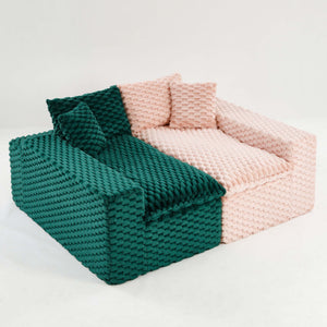 English Elm Luxury Color-Block Turtle Velvet Sofa – Versatile Modular Design For Cozy Living Room Comfort & Style W3371S00049