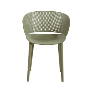English Elm Gerald Outdoor Stackable Dining Chairs Uv Resistant Molded Plastic Patio Set of 2 Sage Green N776P390476G