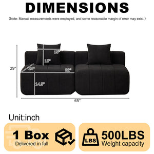 English Elm Chenille Modular Sectional Sofa Curved Piano Key Design Plush Living Room Lounge Seating Black W834P389131