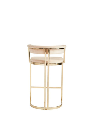VIG Furniture Munith Plush Beige Velvet Counter Stool With Champagne Gold Base — Modern Round Seat, No Assembly VGZAB9504-BG-BS