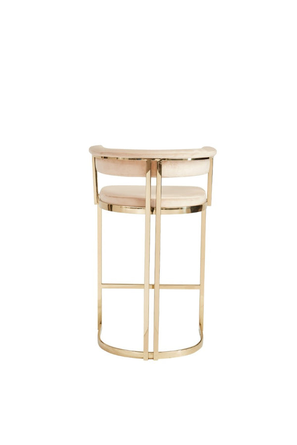 VIG Furniture Munith Plush Beige Velvet Counter Stool With Champagne Gold Base — Modern Round Seat, No Assembly VGZAB9504-BG-BS