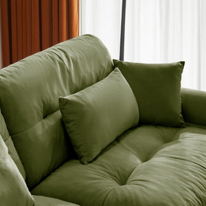 English Elm Milano Velvet Sectional Sofa Module with Bolster Arms and Cloud Cushions for Living W714P293263