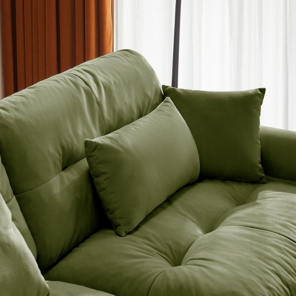 English Elm Milano Velvet Sectional Sofa Module with Bolster Arms and Cloud Cushions for Living W714P293263