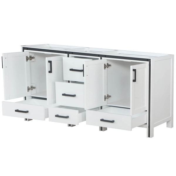 English Elm White 72-in Double Bath Vanity with Soft-Close Drawers, Solid Wood Frame, 2 Cabinets & 5 Drawers B2731P260719