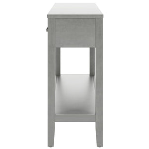 English Elm U_style Farmhouse Console Table with Three Drawers Open Shelf Entryway Organizer N711P410445E