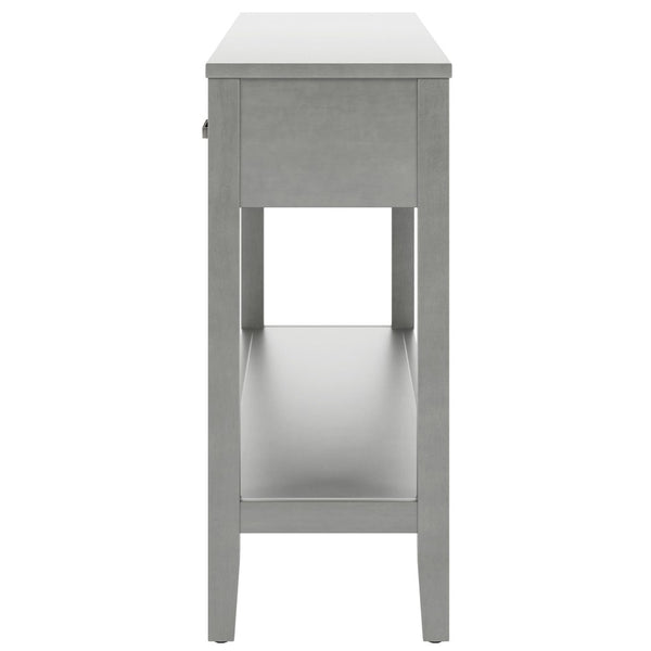 English Elm U_style Farmhouse Console Table with Three Drawers Open Shelf Entryway Organizer N711P410445E