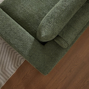 English Elm 99-Inch Chenille Cloud Curved Sectional Sofa - L-Shaped, No Assembly, Deep Seats & Neck Pillows Included W834S00479