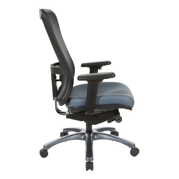 OSP Home Furnishings Progrid Ergonomic Mesh Office Chair with Lumbar Support and Padded Seat for All Day Blue 97720-R105