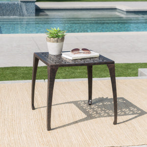 English Elm Christopher Knight Home® - Outdoor 18" Cast Aluminum Side Table - Elegant & Weather-Resistant Accent For Patio Or Indoor Use N773P348245B