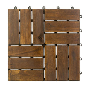 English Elm Acacia Wood Interlocking Deck Tiles Snap Together Patio Balcony Floor 30 Pack T3656P456176