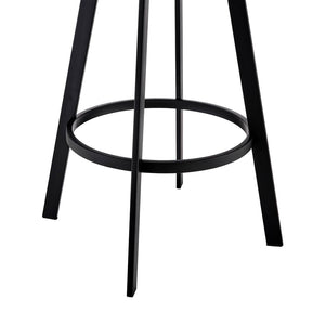 English Elm Nikole Swivel Counter Stool Matte Black Steel Base with Gray Faux Leather Seat B2736P464887