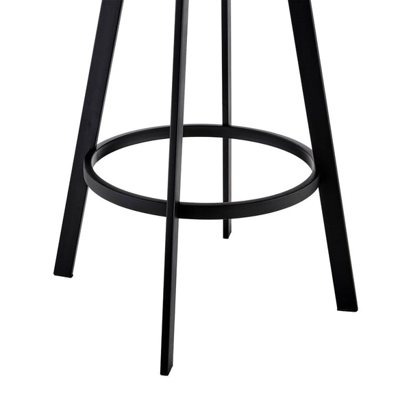 English Elm Nikole Swivel Counter Stool Matte Black Steel Base with Gray Faux Leather Seat B2736P464887