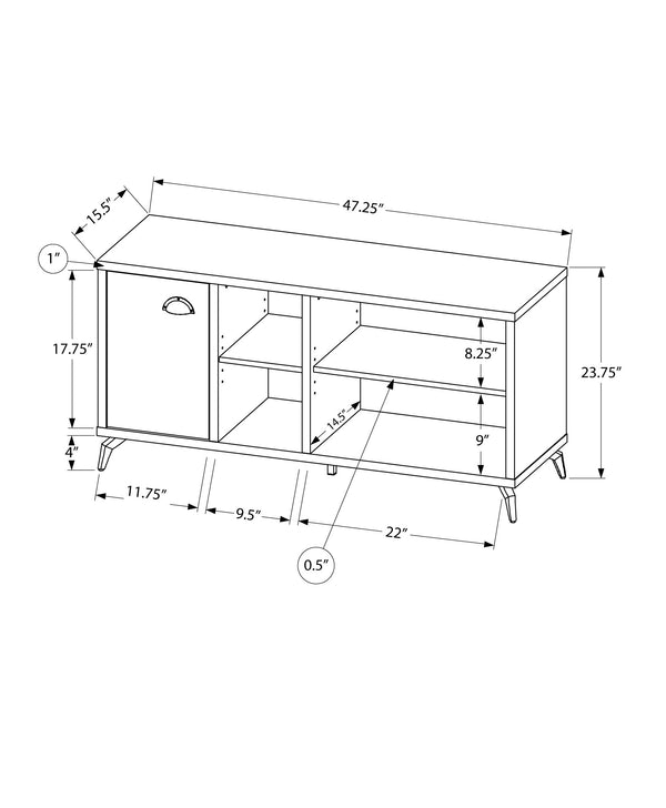 English Elm Tv Stand Industrial 48-Inch Media Console with Reclaimed Wood-Look Top, Storage Cabinet & Shelves for Living Room Grey 56 L x 19 W x 8 H B2710P219138