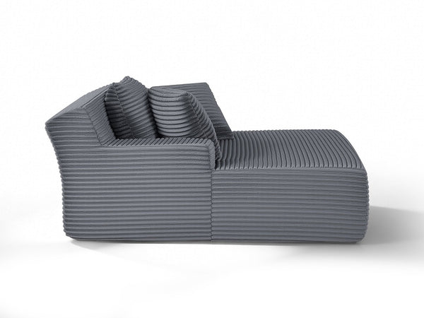 English Elm 66-inch Corduroy Sleeper Lounge Chair Oversized Foam Sofa Bed for Living Room Studio Dark Gray W5527P461980