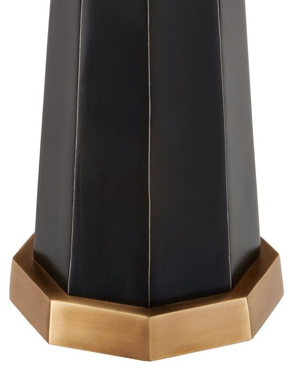 Currey & Company Gieves Elegant Drinks Table - Round Black Granite Top With Antique Brass & Bronze Telescopic Base Black Stone ,Cast Aluminum ,Brass 4000-0234-currey-company