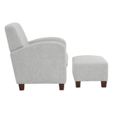 OSP Home Furnishings Aiden Chair & Ottoman Herringbone  Smoke