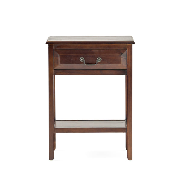 English Elm Christopher Knight Home® - End Table - Classic Brown Rubber Wood Design With Storage Drawer And Lower Shelf For Versatile Use N771P269301W