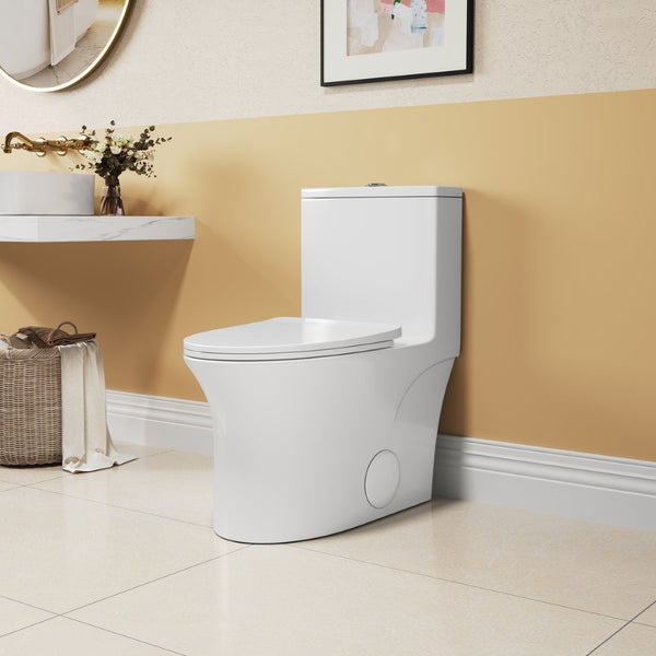 English Elm 1.1/1.6 Gpf Elongated One-piece Toilet Skirted Ceramic Comfort Height Watersense B2724P246933